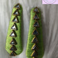 Lime Green Silk Thread Hair Clips Triangle Design for  kids, Luvih Couture