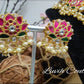 Jadau Kundan Lotus necklace earrings, Luvih Couture