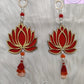 Red Lotus Wall Hangings Top View Decorations, Luvih Couture