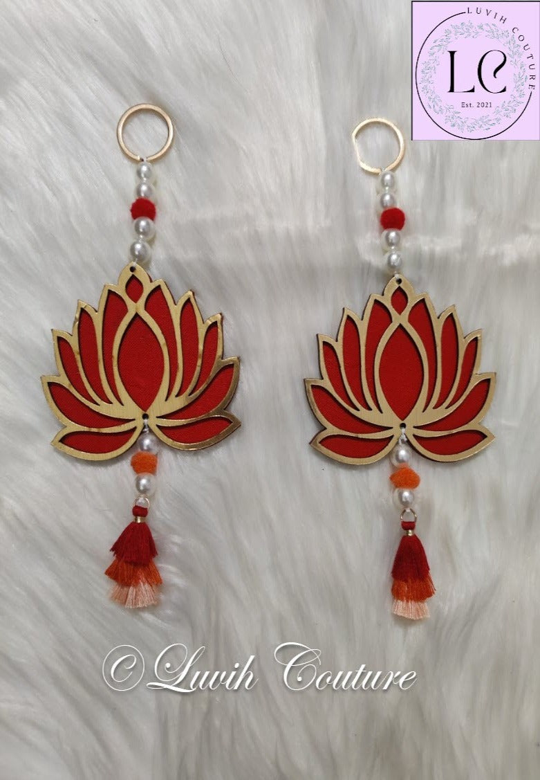Red Lotus Wall Hangings Top View Decorations, Luvih Couture