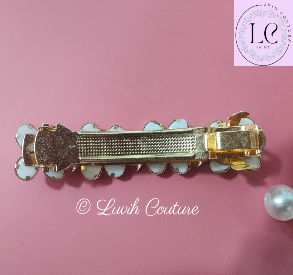 Crystal hair clips / barrettes back side Luvih Couture