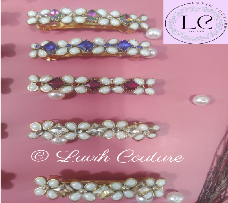 crystal hair clips / Barrettes for Women Luvih Couture