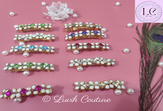 Crystal hair clips all colors for women Luvih Couture