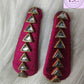 Magenta Silk Thread Hair Clips Triangle Design for  kids, Luvih Couture