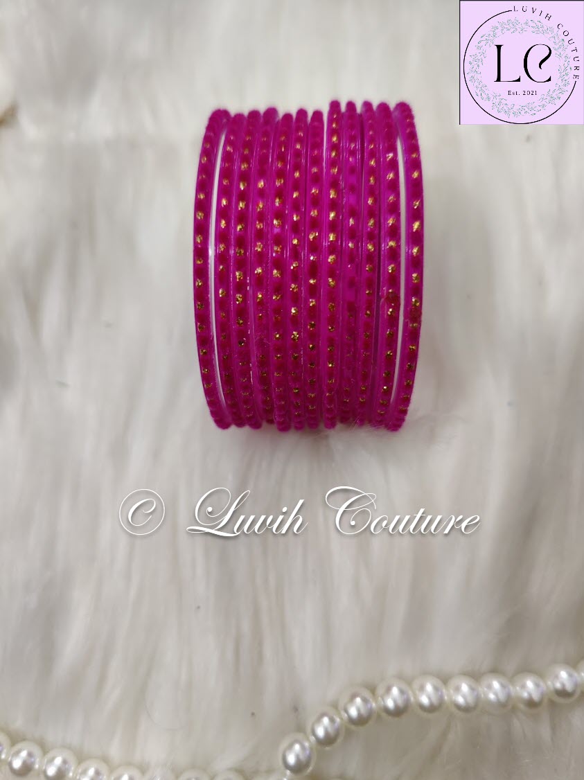 Magenta Velvet Glass bangles
