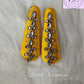 Mango Yellow Silk thread Hair Clips Rhombus and dot shape for kids, toddlers, girls, Luvih Couture