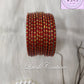 Maroon Oval Dot & Sparkle Glass Bangles for Girls , Teens, Women