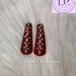 Maroon Silk thread Hair Clips Rhombus and dot shape for kids, toddlers, girls, Luvih Couture