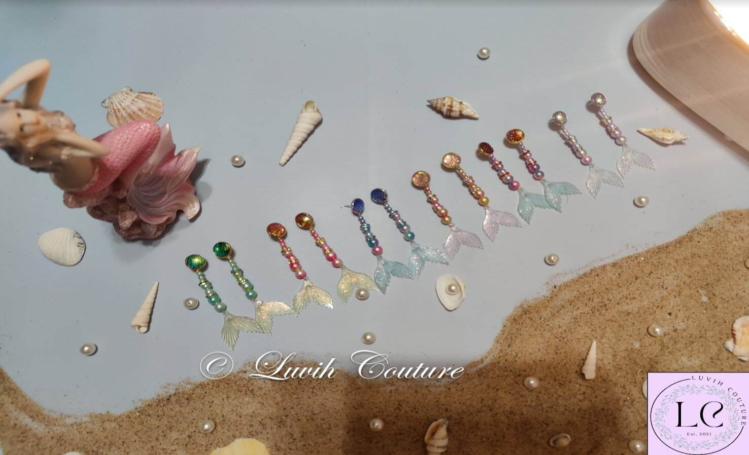 Mermaid Earrings All Colors Luvih Couture