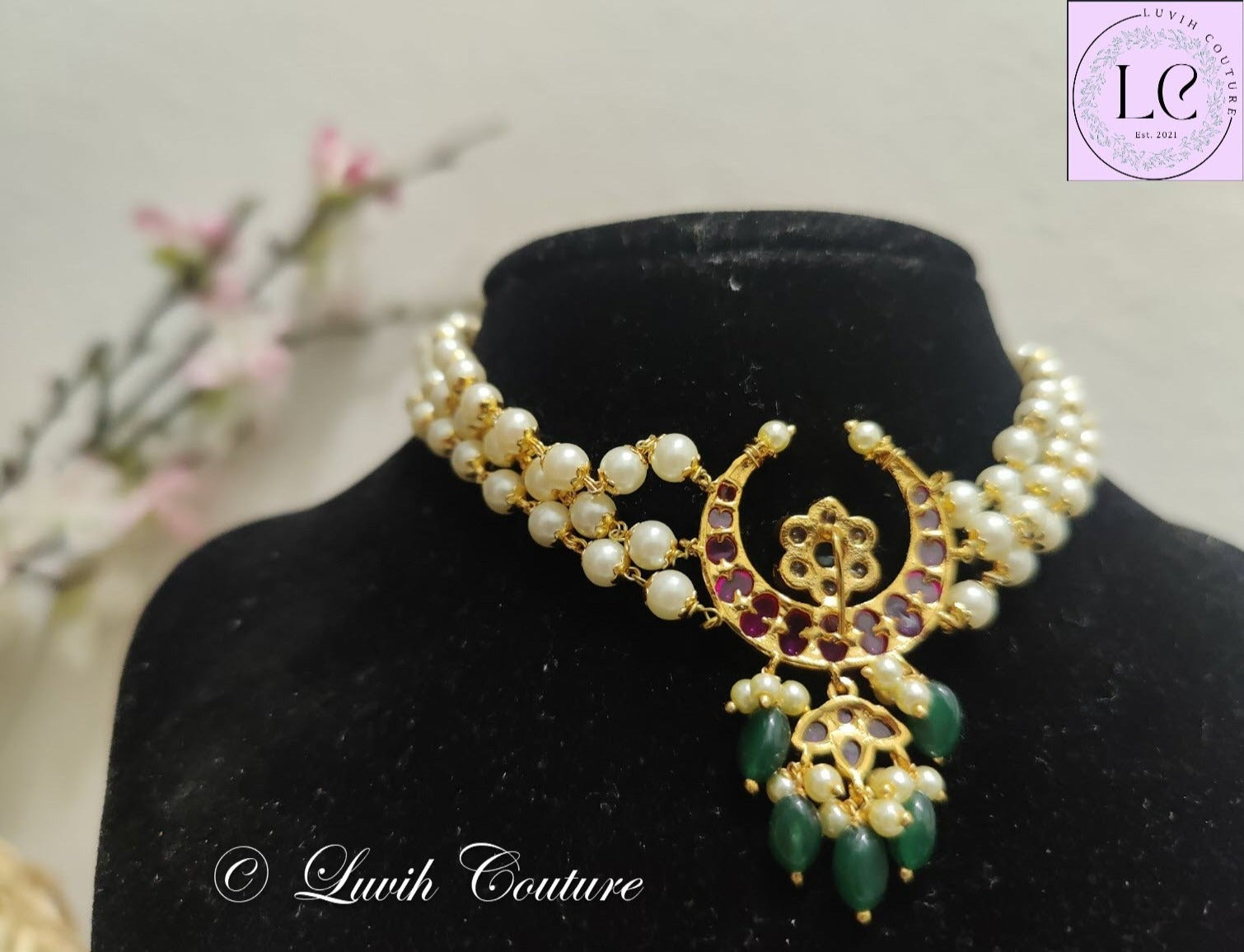 Moon Kemp Choker Necklace Back Side for kids or women, Luvih Couture