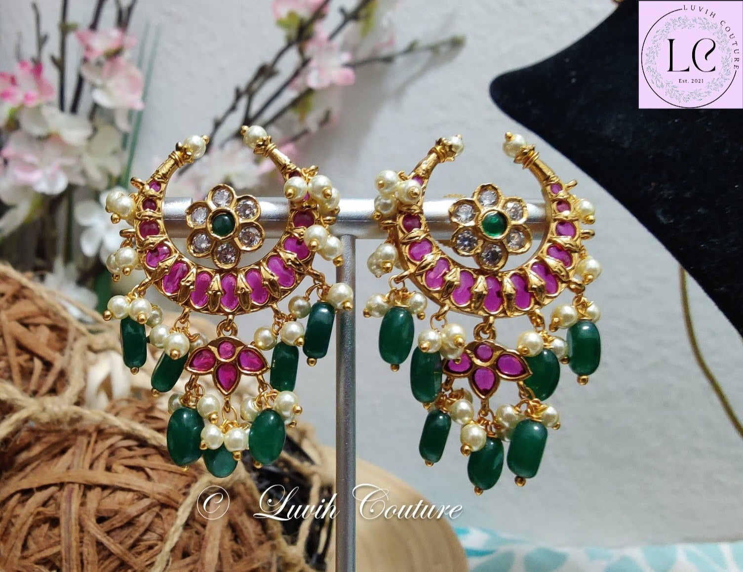 Moon Kemp Earrings for kids or women, Luvih Couture