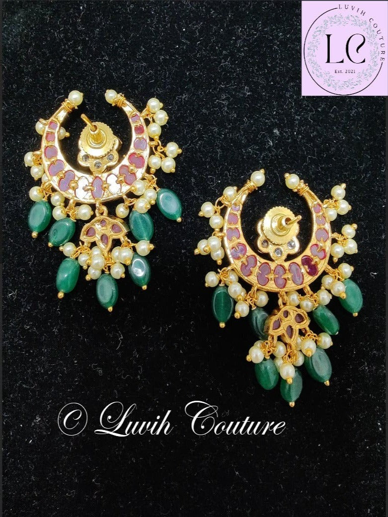 Moon Kemp Earrings Back side for kids or women, Luvih Couture