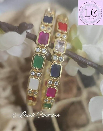 Navaratan Bangles Stones , Luvih Couture