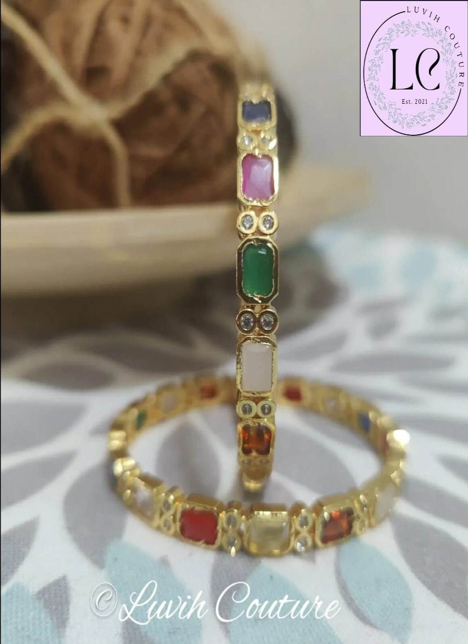 Navaratan Bangles Stone Clear Picture, Luvih Couture
