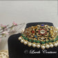 Pachi kundan Grand navaratn choker necklace, Luvih Couture