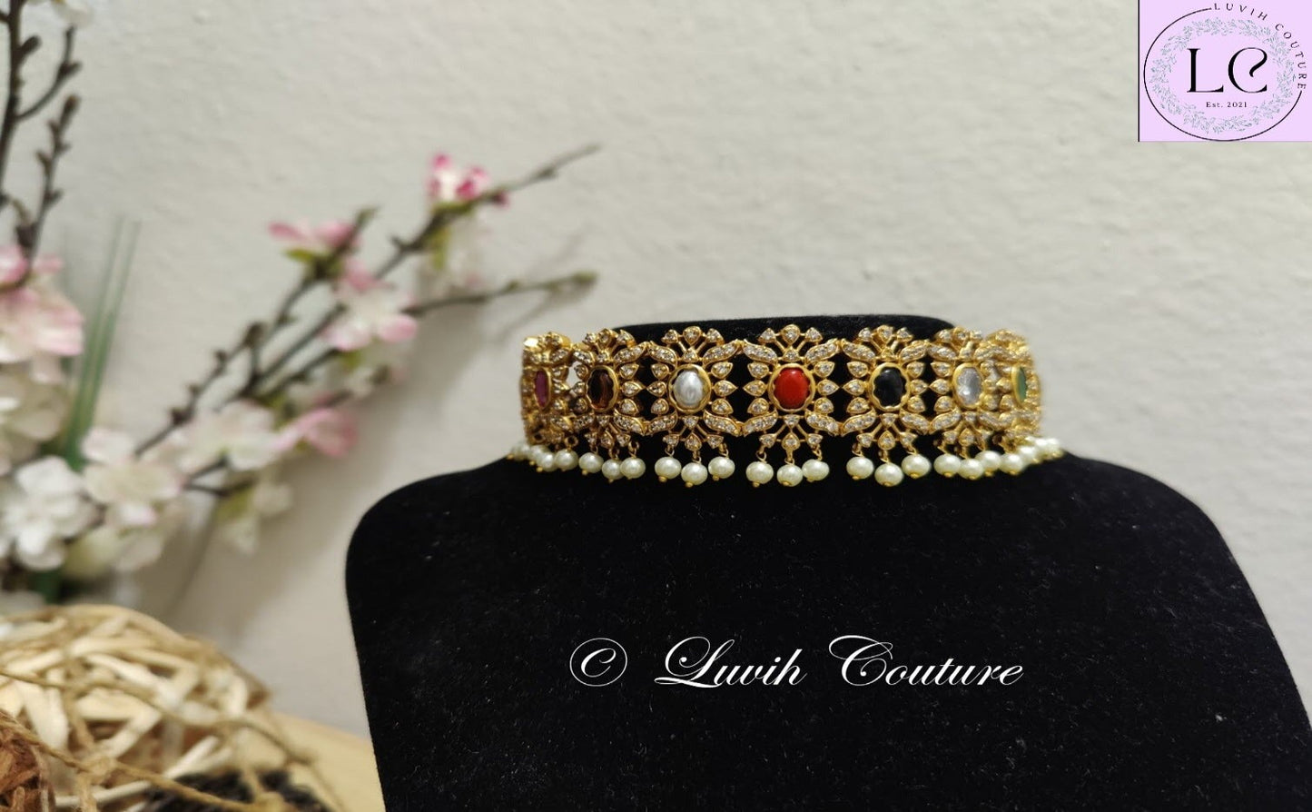 Navaratn Choker / Necklace for kids, girls, Teens, Women, Luvih Couture