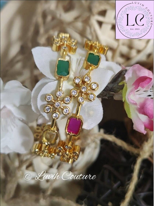 Navaratan bangles for women Flower shape, Luvih Couture