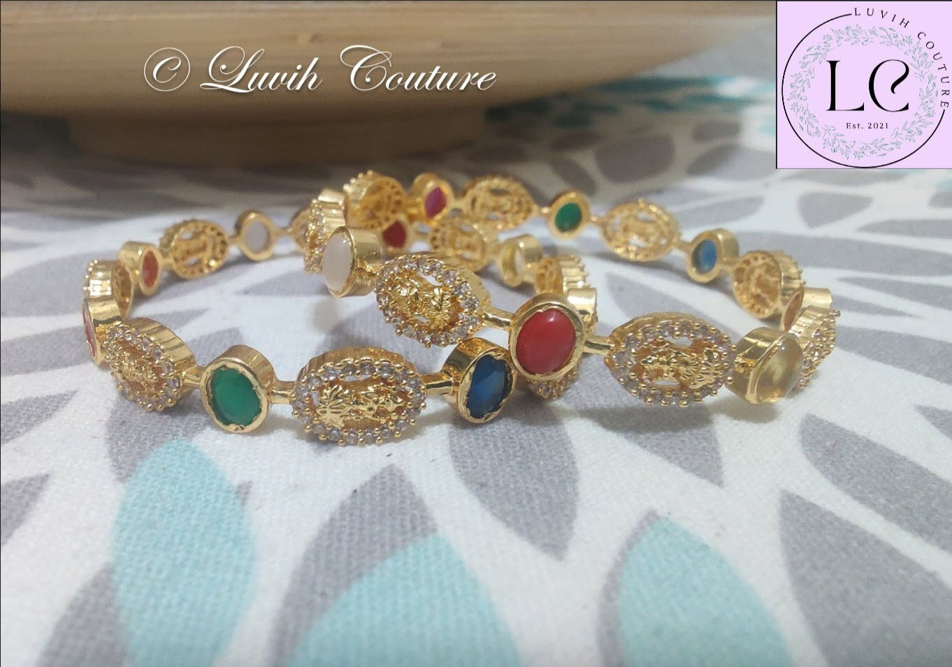 Navaratan Lakshmi Bangles Side Luvih Couture