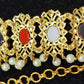 Navaratan Necklace or Choker Back side for kids, girls, teens or women, Luvih Couture