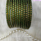 Olive Green Glass Bangles Restocked Rund Dots & Sparkles for girls, Teens and Women