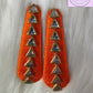 Orange Silk Thread Hair Clips Triangle Design for  kids, Luvih Couture