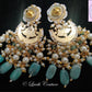 Pachi Kundan Lotus Earrings Back side, Luvih Couture