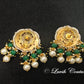 Pachi kundan Navaratan earrings back side, Luvih Couture