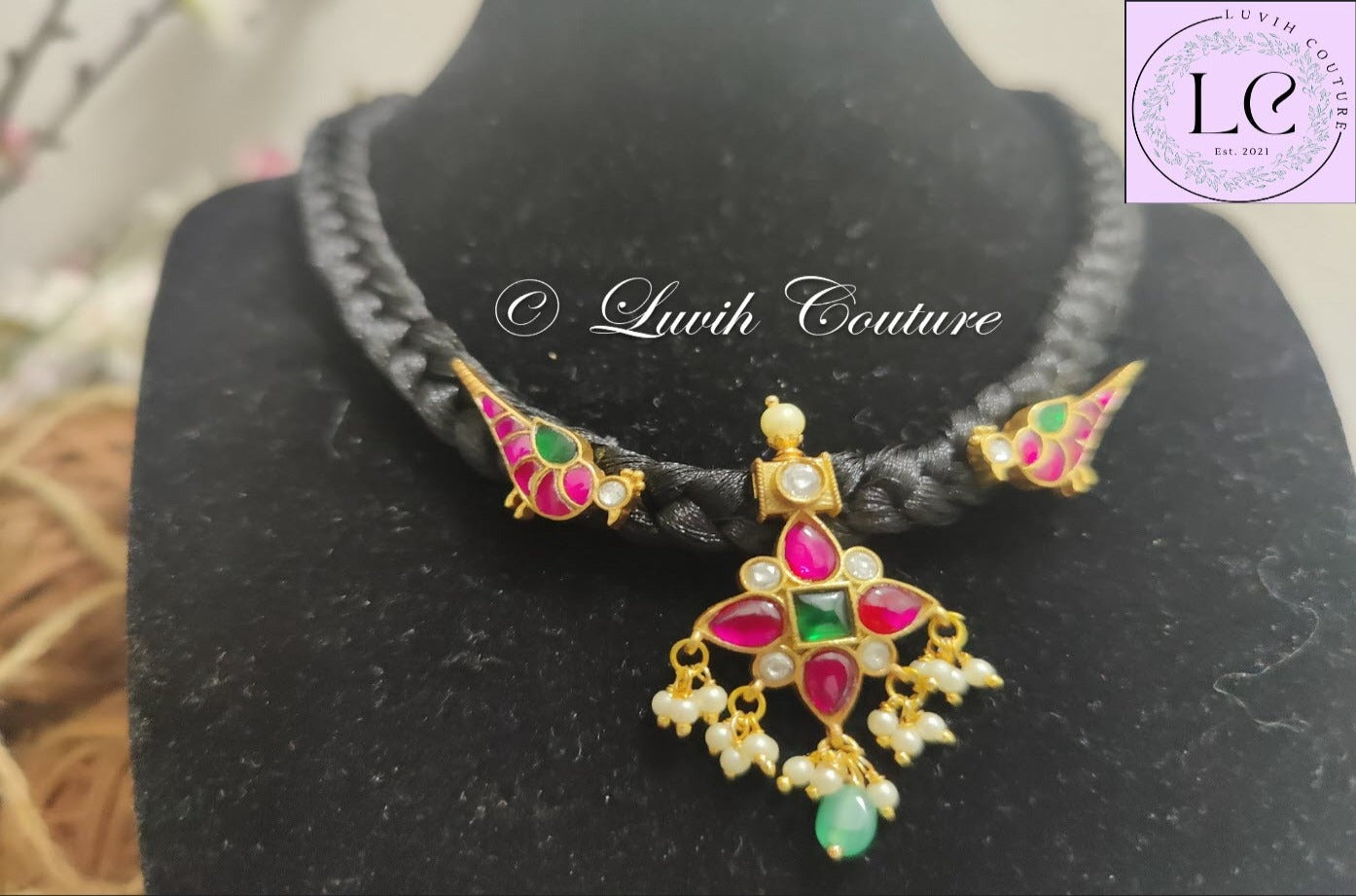 Jadau Kundan Parrot Mangalsutra Necklace for Women, Luvih Couture