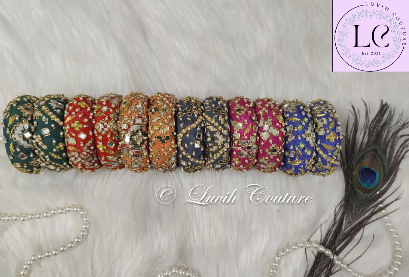 Patola Maggam bangles All colors, Luvih Couture