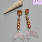 Mermaid Designer Earrings Light Pink Color Luvih Couture