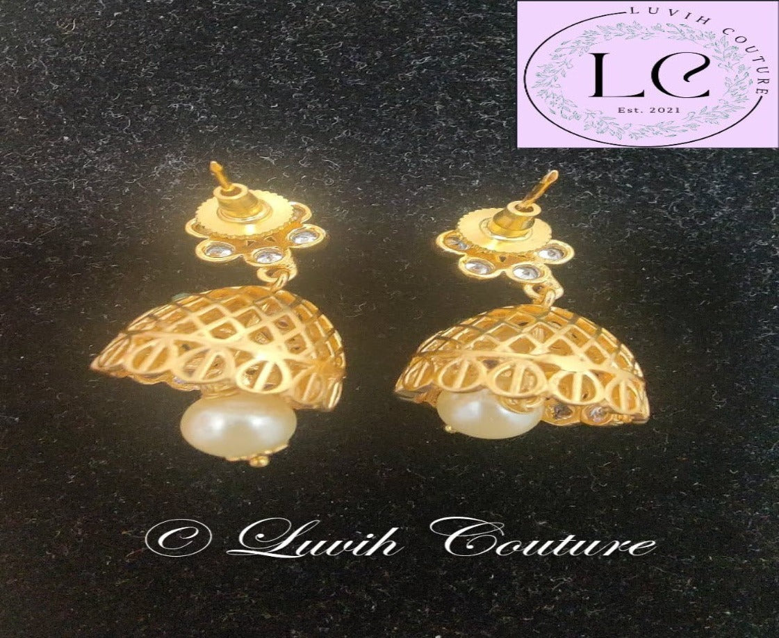 Floral Peacock Earrings Back side for girls, teens, women