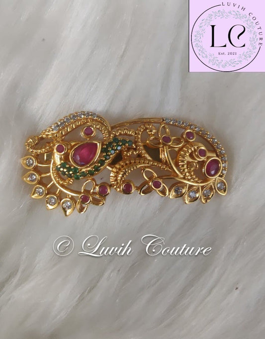 Peacock Floral Vine Brooches or Saree Pin Vintage for Kids and Women, Luvih Couture