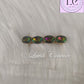 Peacock Green Oval Crystal Hair Clips For Women, Luvih Couture