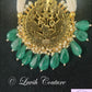 Pachi Kundan Peacock Necklace or Long Haram with 14 Strands Each side with stones and Pearls/ Jewelry/Necklaces/ Luvih Couture, Luvih Couture