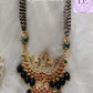 Dual Peacock Pendant or Locket Mangalsutra or Black Beads Imitation Necklace for Women, Luvih Couture