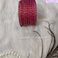 Pink Oval Dot & Sparkle Glass Bangles for Girls , Teens, Women