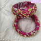 Maggam work bangles Patola Pink Color, Luvih Couture