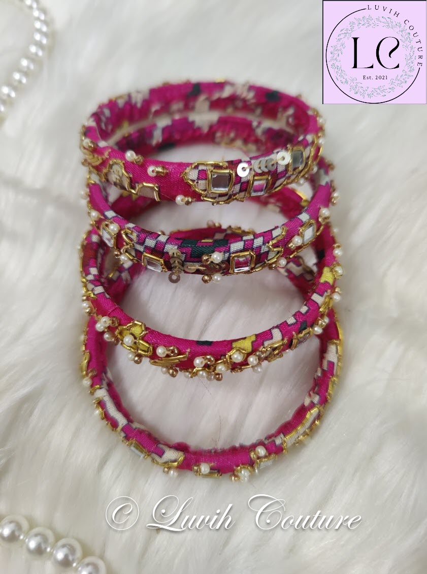 Maggam work bangles or Raw silk bangles Handloom Patola Thin bangles for Women