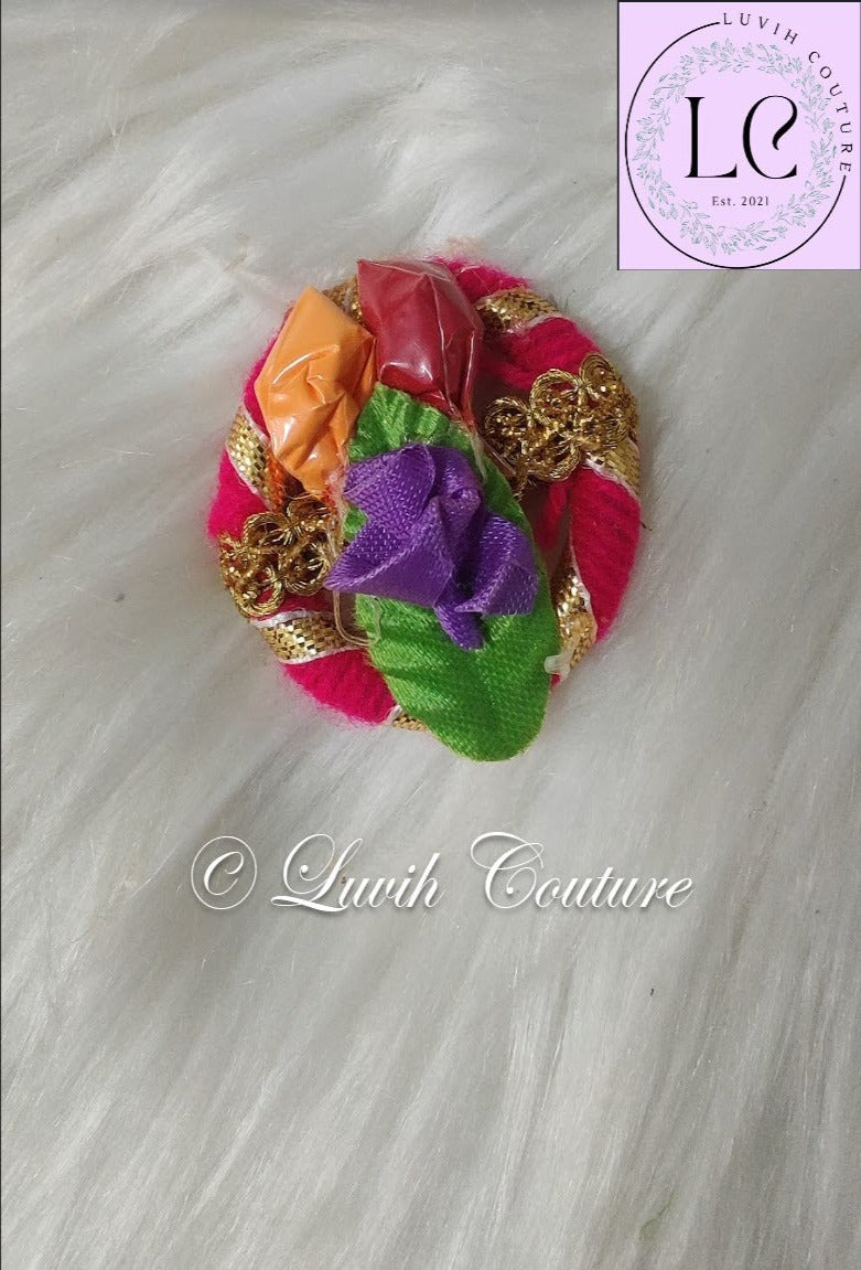 Pink round Pasupu Kumkum/ Haldi Kumkum, Luvih Couture