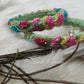 Pistachio Green Floral Maggam Bangles/ Raw silk Bangles for women 2.6-Luvih Couture