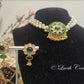 Green Polki Necklace Set Or Choker Set for Women, Imitation Jewelry, Imitation Necklace set, Luvih Couture