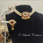 Polki Red Choker Necklace set for women , Imitation Jewelry, Imitation Necklace, Luvih Couture