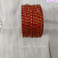Red Oval Dot & Sparkle Glass Bangles for Girls , Teens, Women