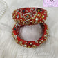 Maggam work Bangles patola Red color, Luvih Couture