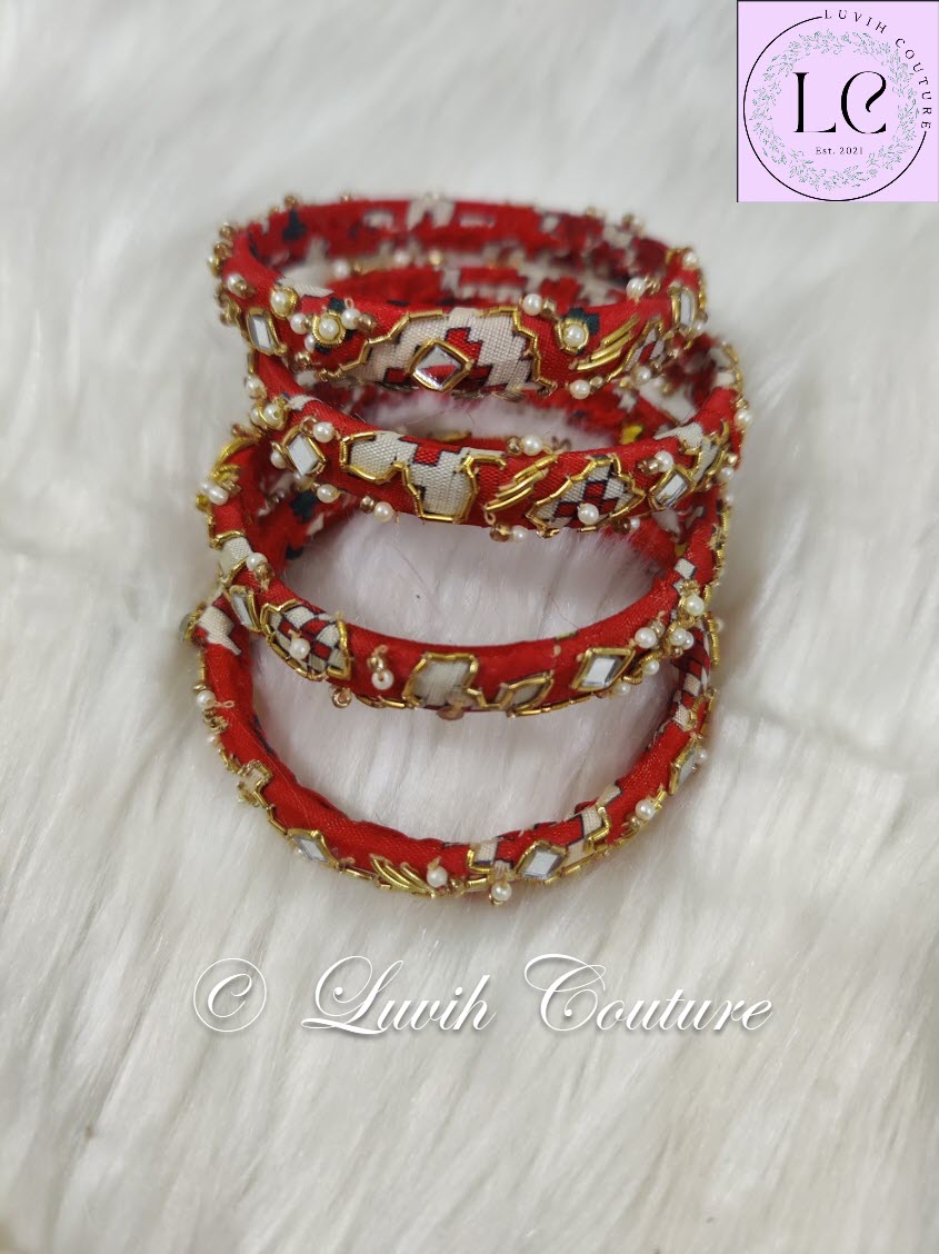 Maggam work bangles or Raw silk bangles Handloom Patola Thin bangles for Women
