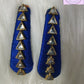 Royal Blue Silk Thread Hair Clips Triangle Design for Kids, Luvih Couture