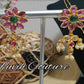 Cz Ruby Earrings Black beads / Managalasutra, Luvih Couture