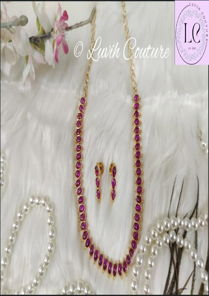 Ruby and kemp necklace set kemp jewelry, Luvih Couture