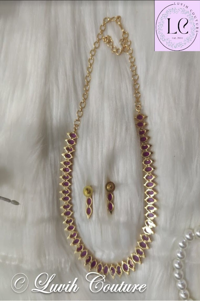 Ruby /kemp Necklace set back side kemp jewelry, Luvih Couture