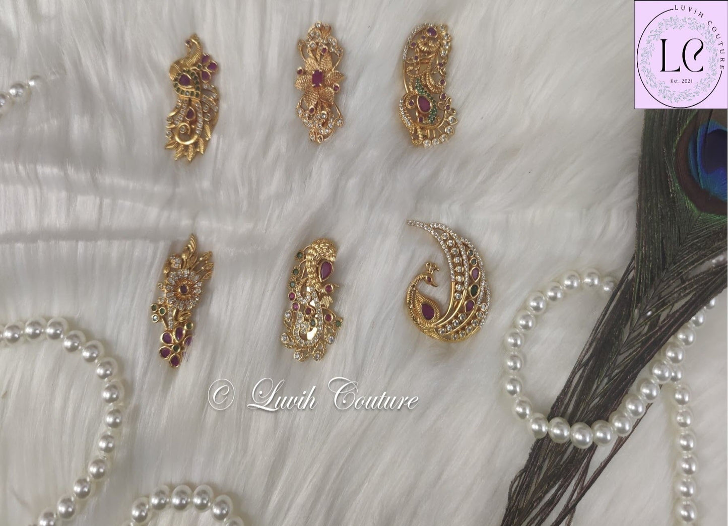 Indian Saree pins Or Brooches for kids or Women, Luvih Couture